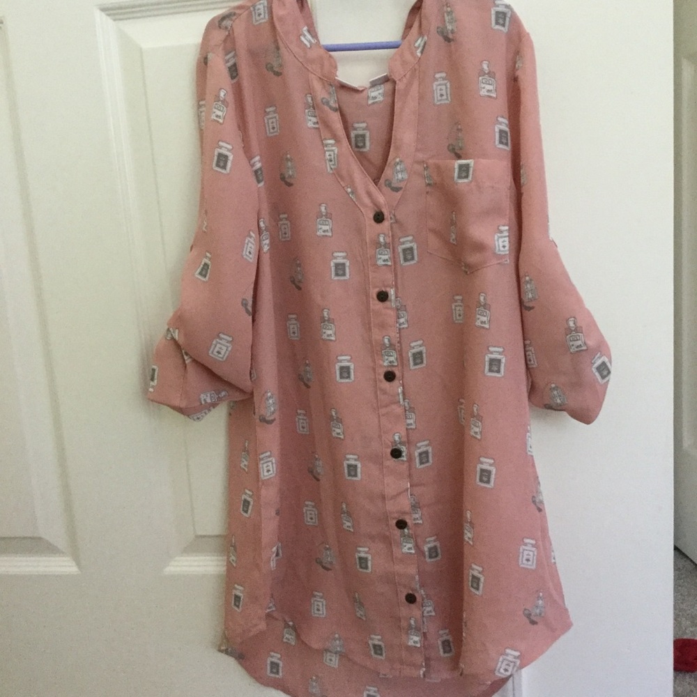 Girls button up perfume shirt